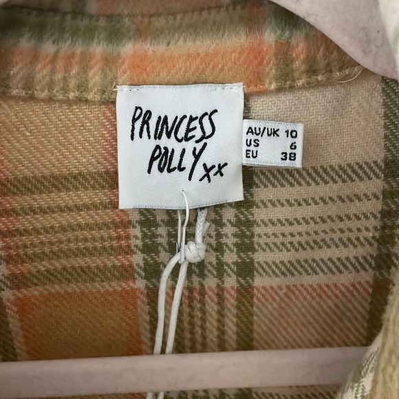 NWT Princess Polly Mila Shirt Orange Multi - Picture 6 of 7